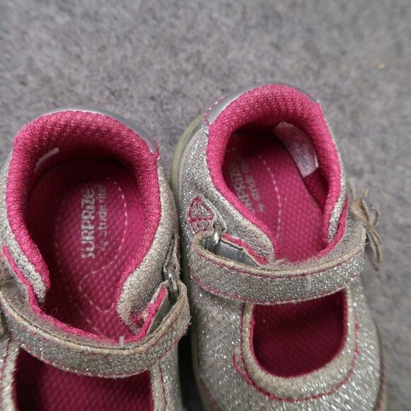 Stride Rite Surprize Shoe Baby 3 Mary Jane Pauline Glitter Adjustable Strap Grey - Picture 13 of 13